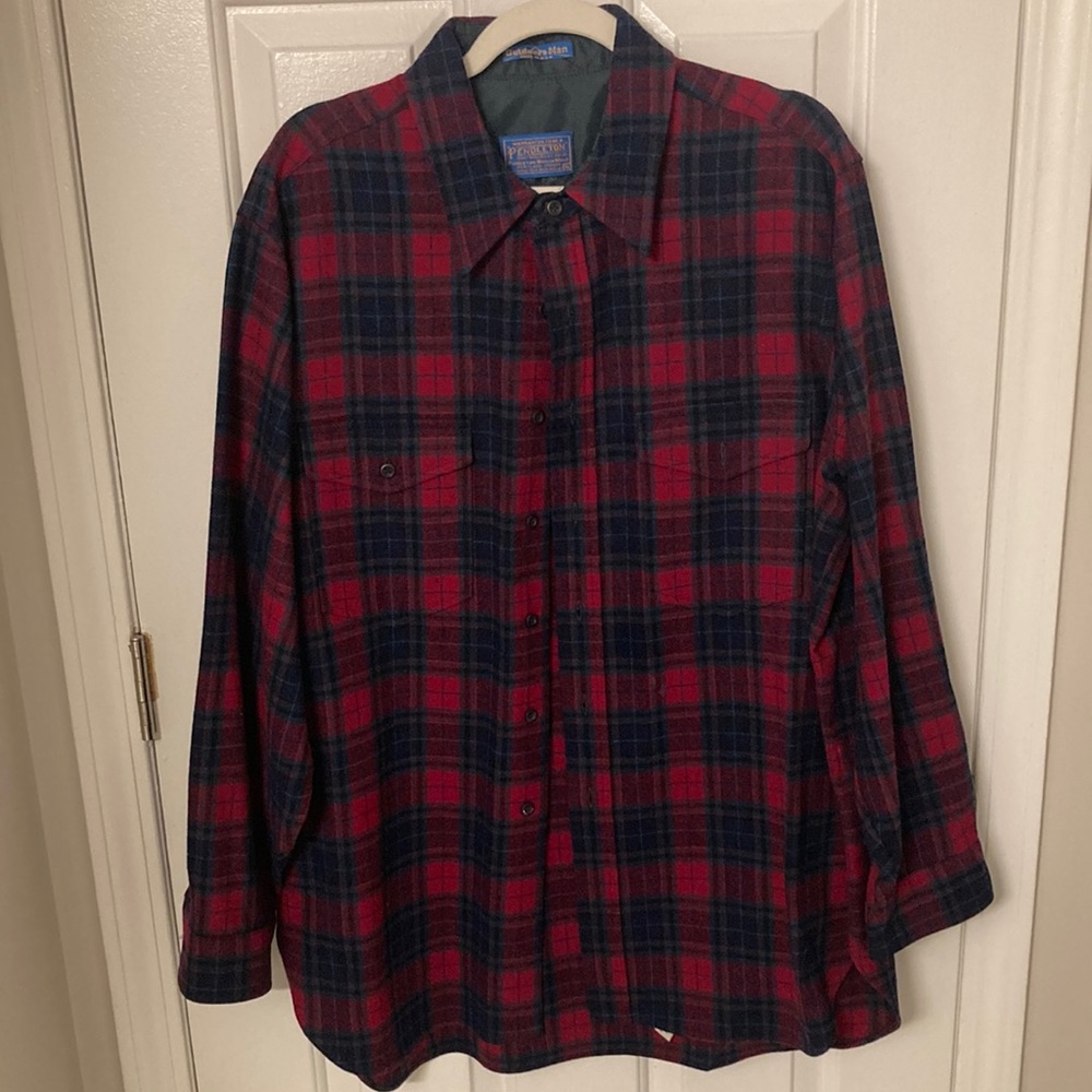 Pendleton 100% virgin wool button down shirt, men’s XL